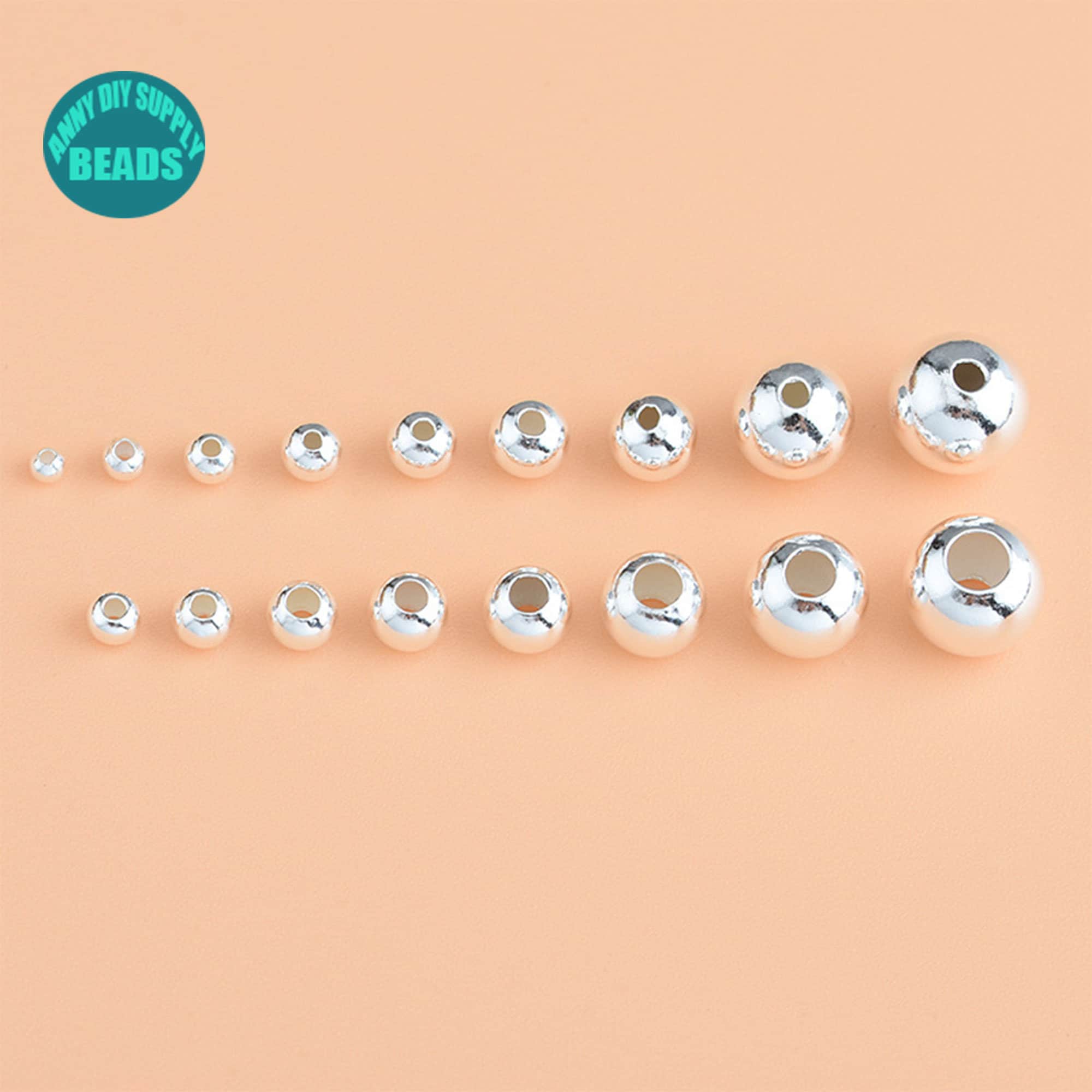Fine Silver 2mm Round Tiny Beads (26-inch Strand)