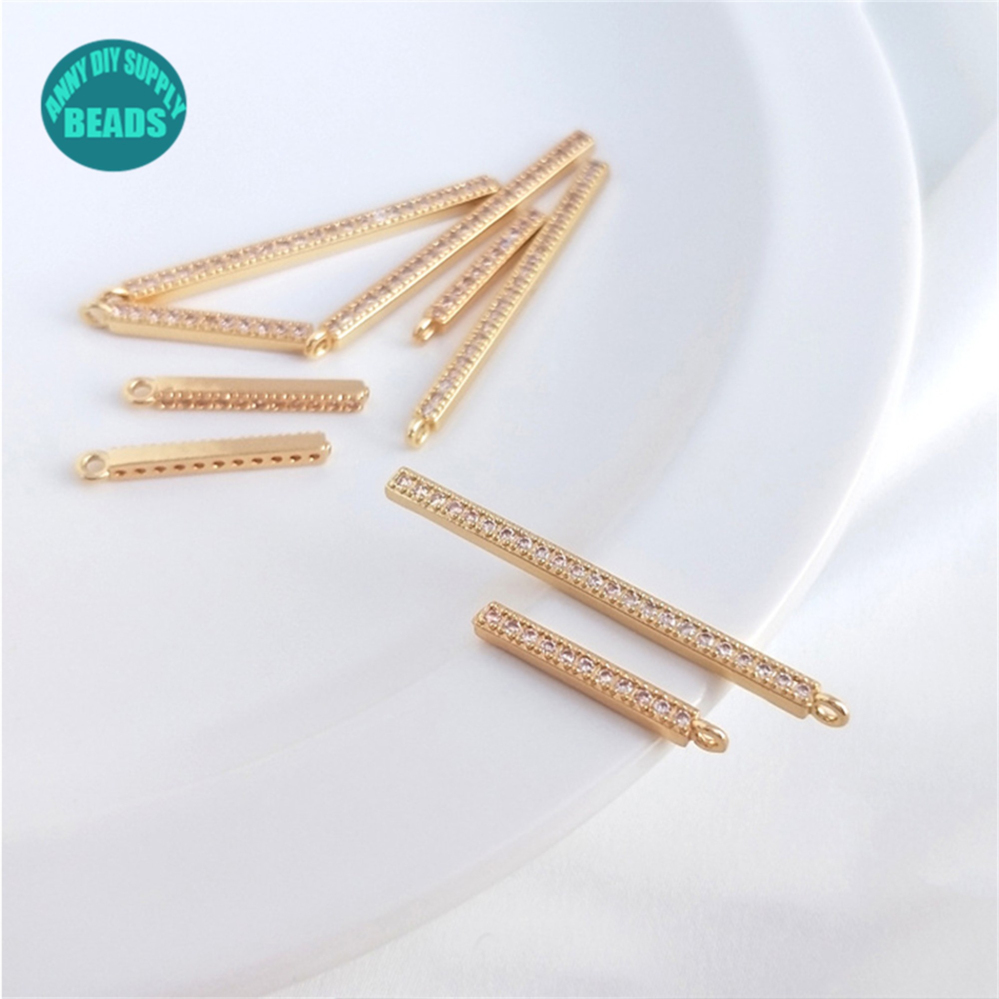 14k Real Gold Plated Brass Stick Pendant,Stick Charms,rectangle Stick ...