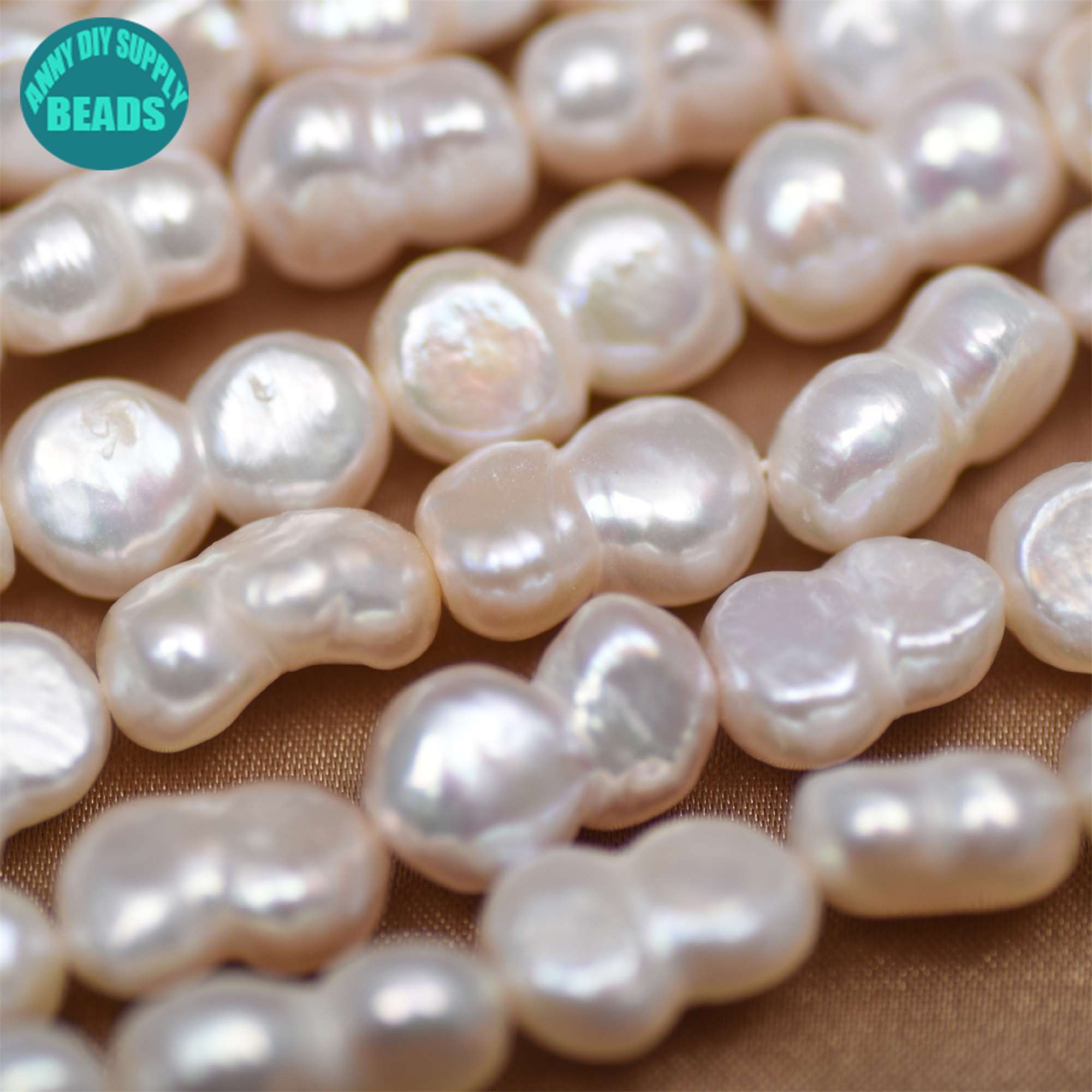 High Quality Natural White Irregular Baroque Pearl Beads Eye