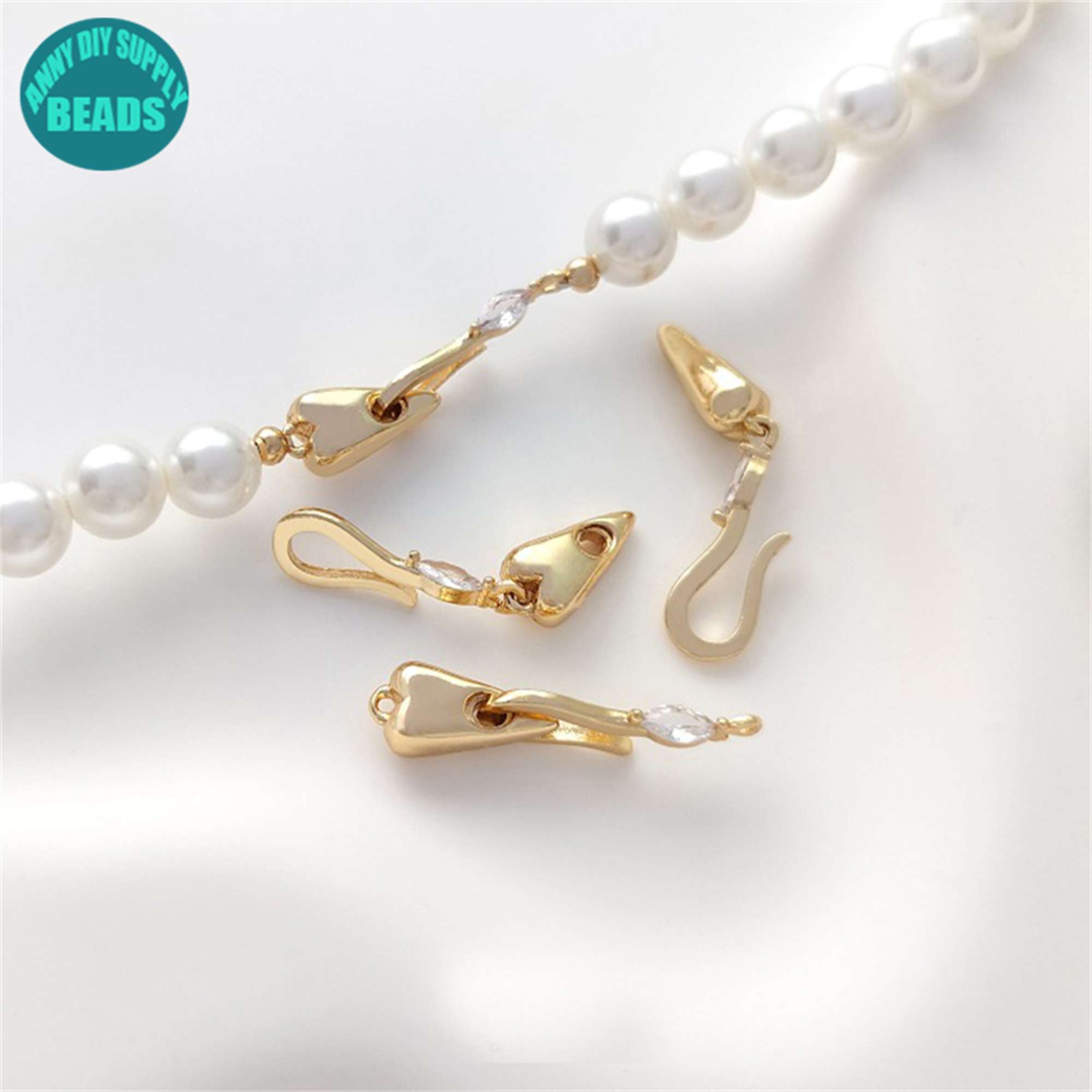 14K Gold plated Fish Hook Clasp,Heart Hook Clasp,hook and eye  clasp,Necklace Clasp,Pearl Jewelry Clasp,Necklace clasp,bracelet clasp
